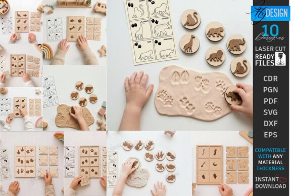 Animal Track Play Dough Stamps: Laser Cutting for Toys Amp Branding