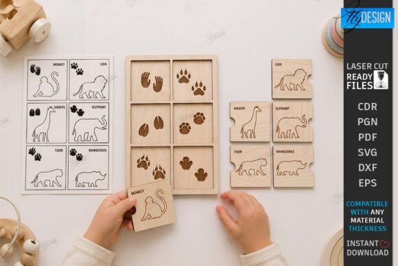 Animal Tracks Play Dough Stamp Laser Cutting Toys Amp