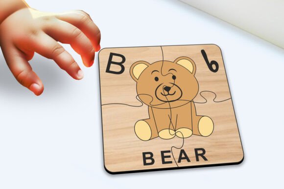 Bear Kid Puzzle SVG: Laser Cutting Cards & Crafts