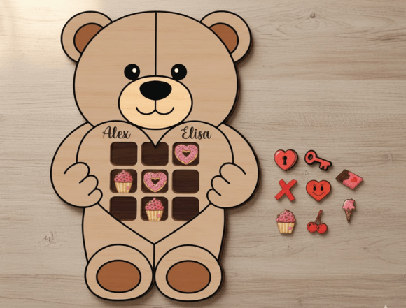 Bear Tic Tac Toe Laser Cutting & Seasonal Designs