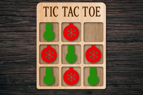 Christmas Tic Tac Toe Game: Laser Cutting Winter Amp