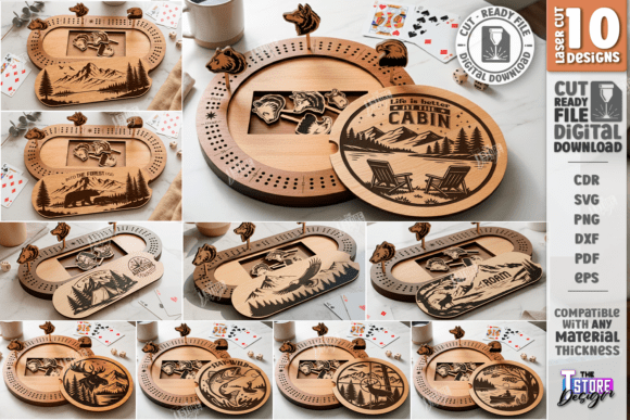 Cribbage Boards Laser Cut Bundle CNC Toys Amp