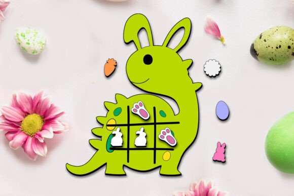 Dinosaur Easter Tic Tac Toe: Laser Cutting Spring Amp
