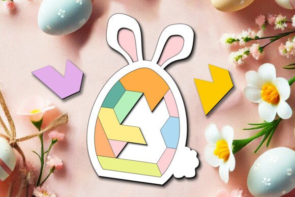 Easter Puzzle Bunny SVG for Laser Cutting & Spring Amp