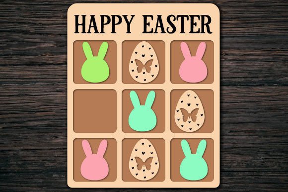 Easter Tic Tac Toe Game: Laser Cutting Design for Spring Amp