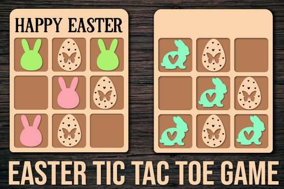 Easter Tic Tac Toe Game Laser Cutting Spring Amp