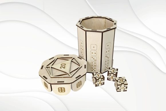 Game Toys Dice in Box: Laser Cutting for Home Decor
