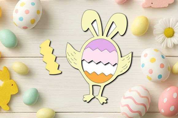 Kid Game SVG Egg Chicken Easter Puzzle: Laser Cutting