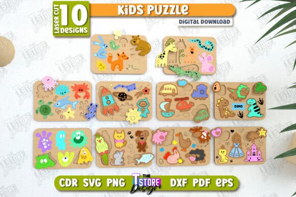 Kids Wooden Puzzle Laser Cut Bundle: A Designer's Review