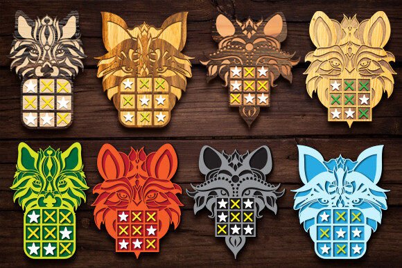 Laser Cut Wolf Tic Tac Game Board: Other Toys Amp Review
