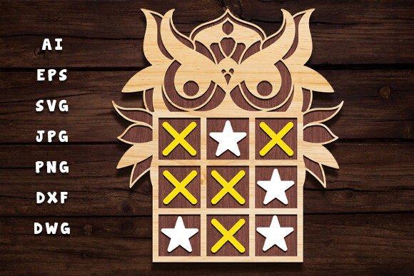 Laser Cutting Other Toys: Owl Tic Tac Toe Board