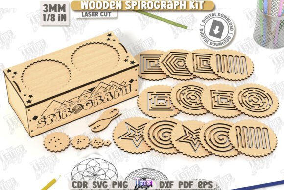 Laser Cutting Spirograph Kit Calligraphy Other Toys Amp