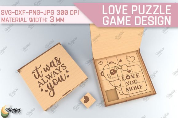 Love Puzzle Game SVG: Bear Puzzle SVG for Valentine Laser Cutting