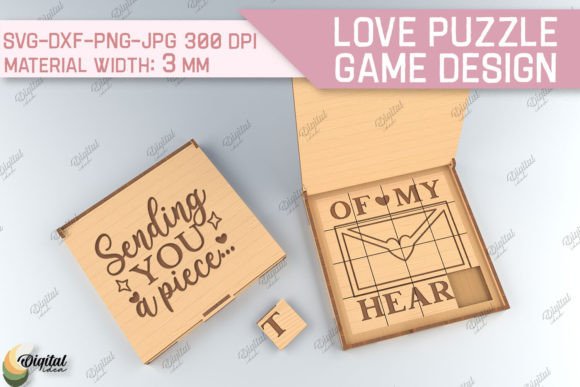 Love Puzzle Game SVG Laser Cutting for Valentine Crafts