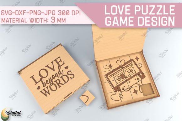 Love Puzzle Game SVG: Retro Laser Cutting Puzzles