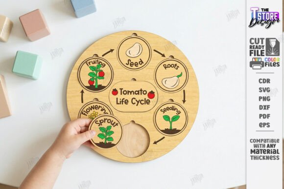 Montessori Life Cycle Puzzle Laser Cutting Toys Amp