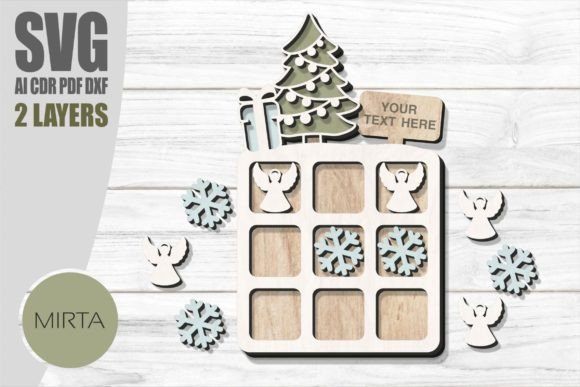 Tic Tac Toe Christmas SVG: Laser Cutting Game