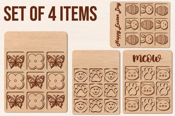 Tic Tac Toe Game Laser Cutting: Other Toys Amp