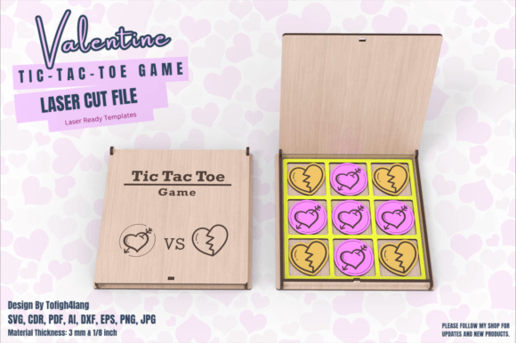 Valentine S Day Laser Cutting Tic Tac Toe
