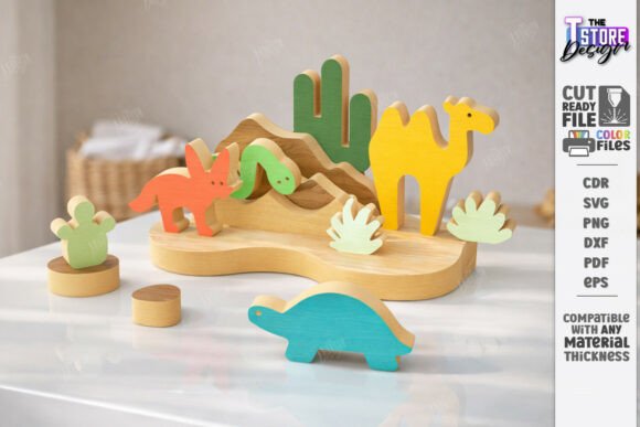 Wooden Animal Blocks Laser Cutting Toys Amp